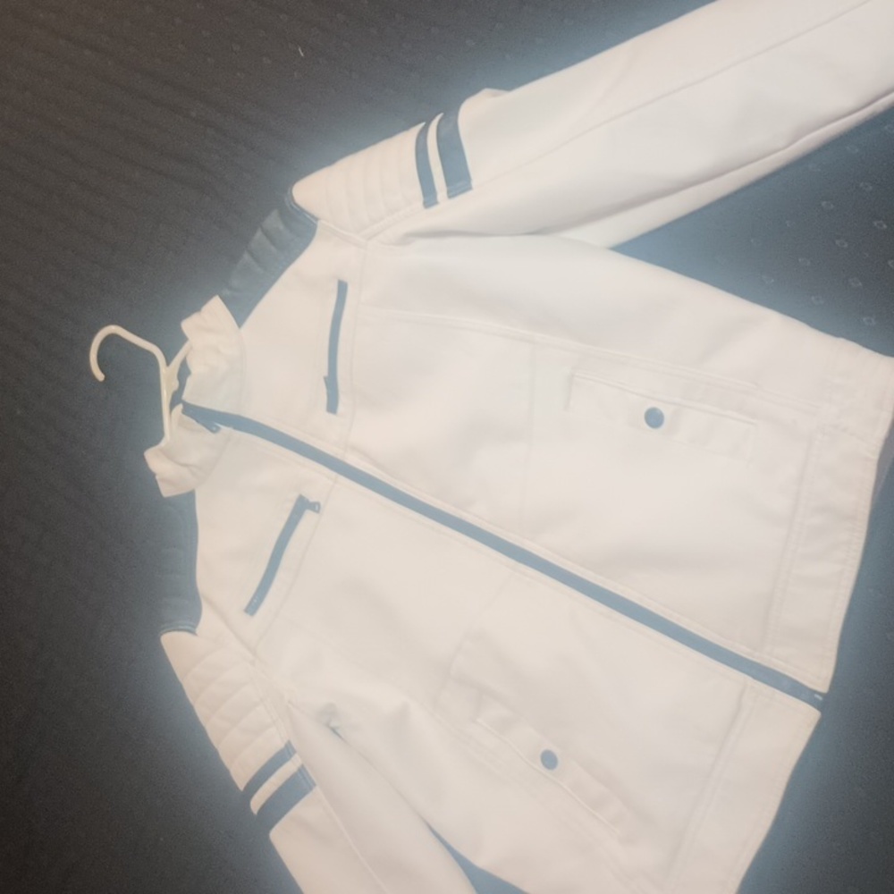 White faux leather jacket